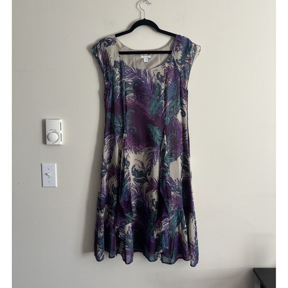 Garnet Hill Dresses & Skirts - Garnet Hill SILK Dress Size‎ 6 Small Flowy Purple Blue Going Out Party